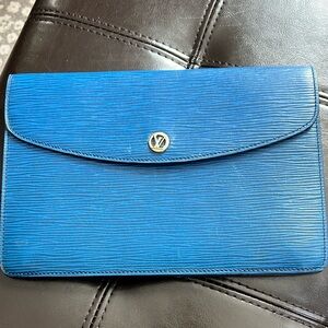 Louis Vuitton Blue Epi Leather Clutch